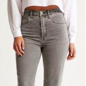 Abercrombie & Fitch Curve Love Ultra High Rise Ankle Straight Jean